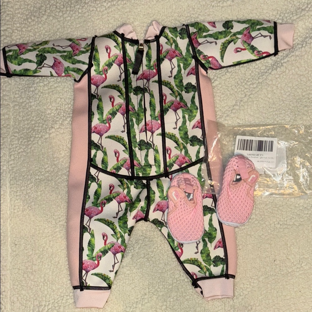 Flamingo Print One Piece Wet Suit